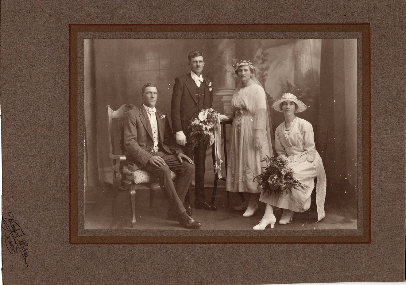 Photo of photos/William McLennan 1922 wedding to Emily Childs w Ken McLennan and Avey Rebecca Childs